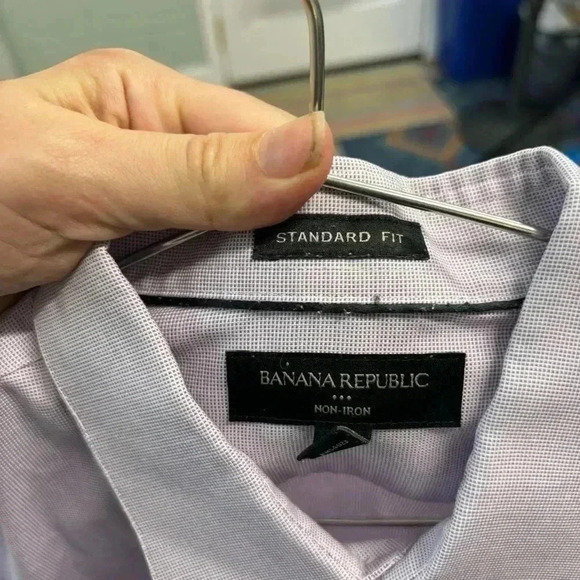 Banana republic standard fit non iron light purple sz m - Picture 6 of 7